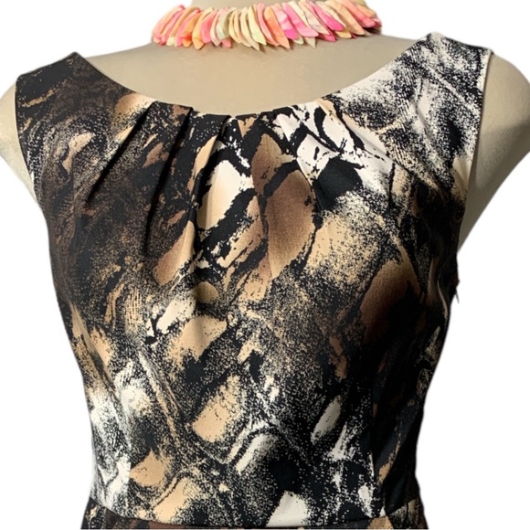 CONNECTED APPAREL Brown and Beige Sleeveless Dress Size 12 - Picture 2 of 15